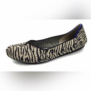 Rothy's Daily Flat in Navy Zebra Print 9.5